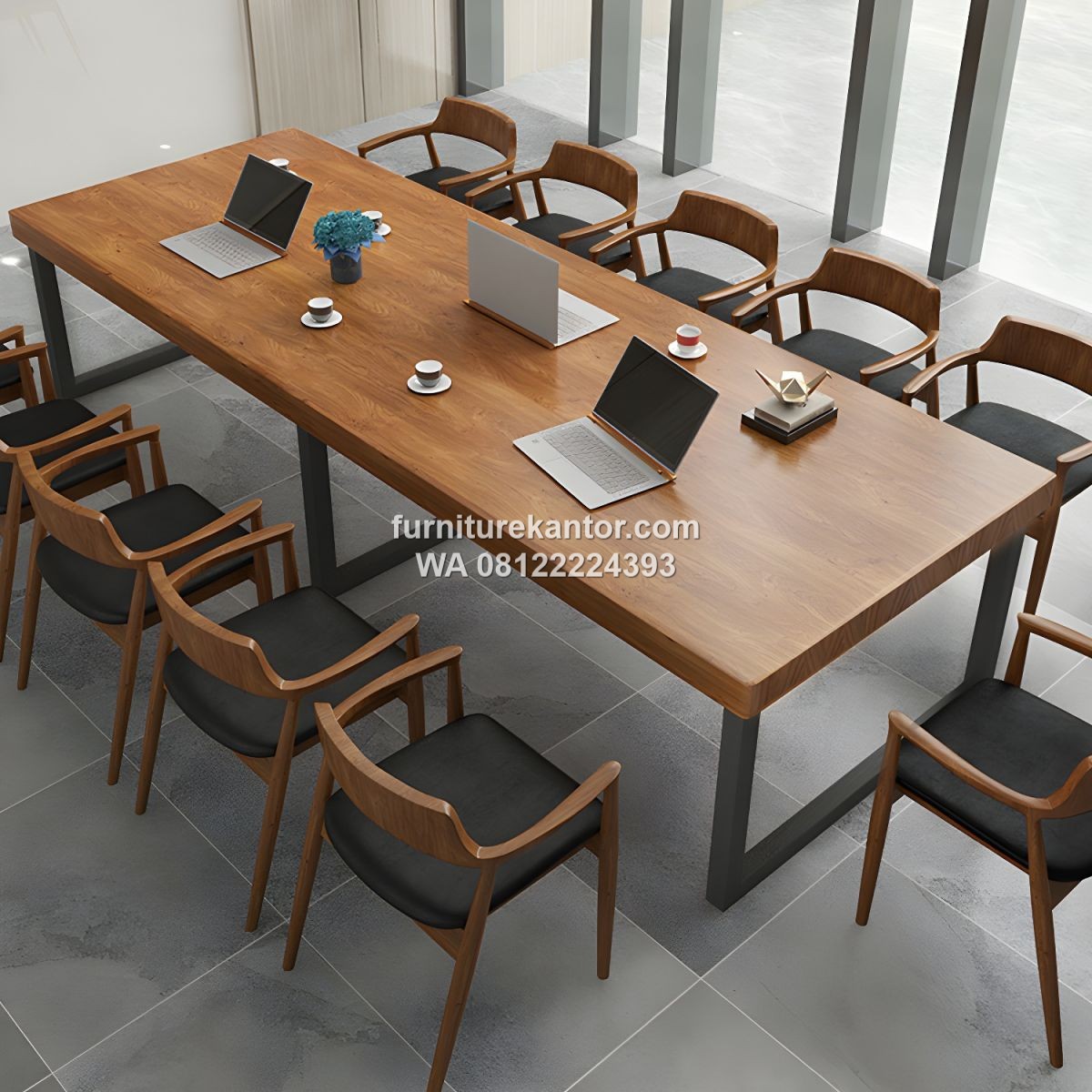 Meja Rapat Kantor Minimalis Kaki Besi Dengan 10 Kursi Meja Rapat Kantor Minimalis Kaki Besi Dengan 10 Kursi