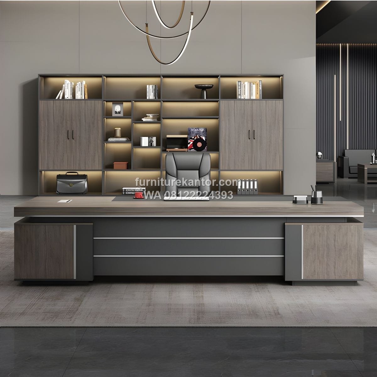 Meja Direktur Premium Finishing HPL Model L Shape 1 Meja Direktur Premium Finishing HPL Model L Shape