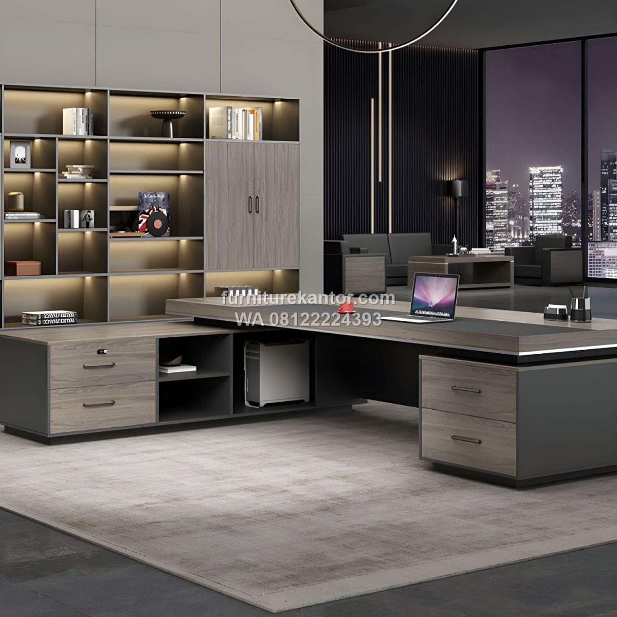 Meja Direktur Premium Finishing HPL Model L Shape Meja Direktur Premium Finishing HPL Model L Shape