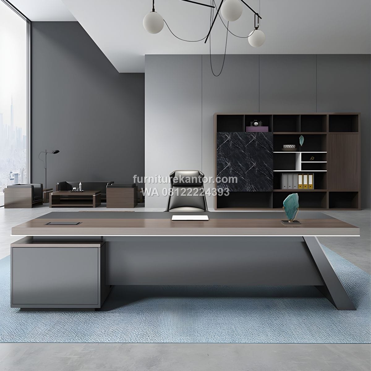 Meja Direktur Premium Model Minimalis L Shape 2 Meja Direktur Premium Model Minimalis L Shape