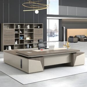 Meja Kantor Direktur Minimalis Modern L Shape Terbaru