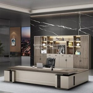 Meja Kantor Direktur Premium Gaya Contemporary Minimalis Elegan