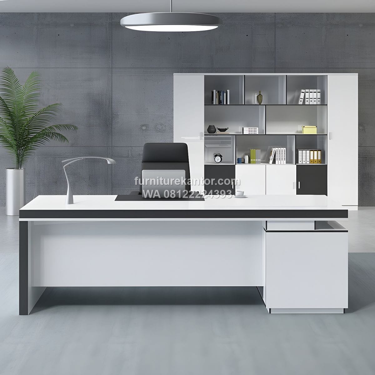 Meja Kantor Eksekutif Bentuk L Modern Warna Putih 1 Meja Kantor Eksekutif Bentuk L Modern Warna Putih