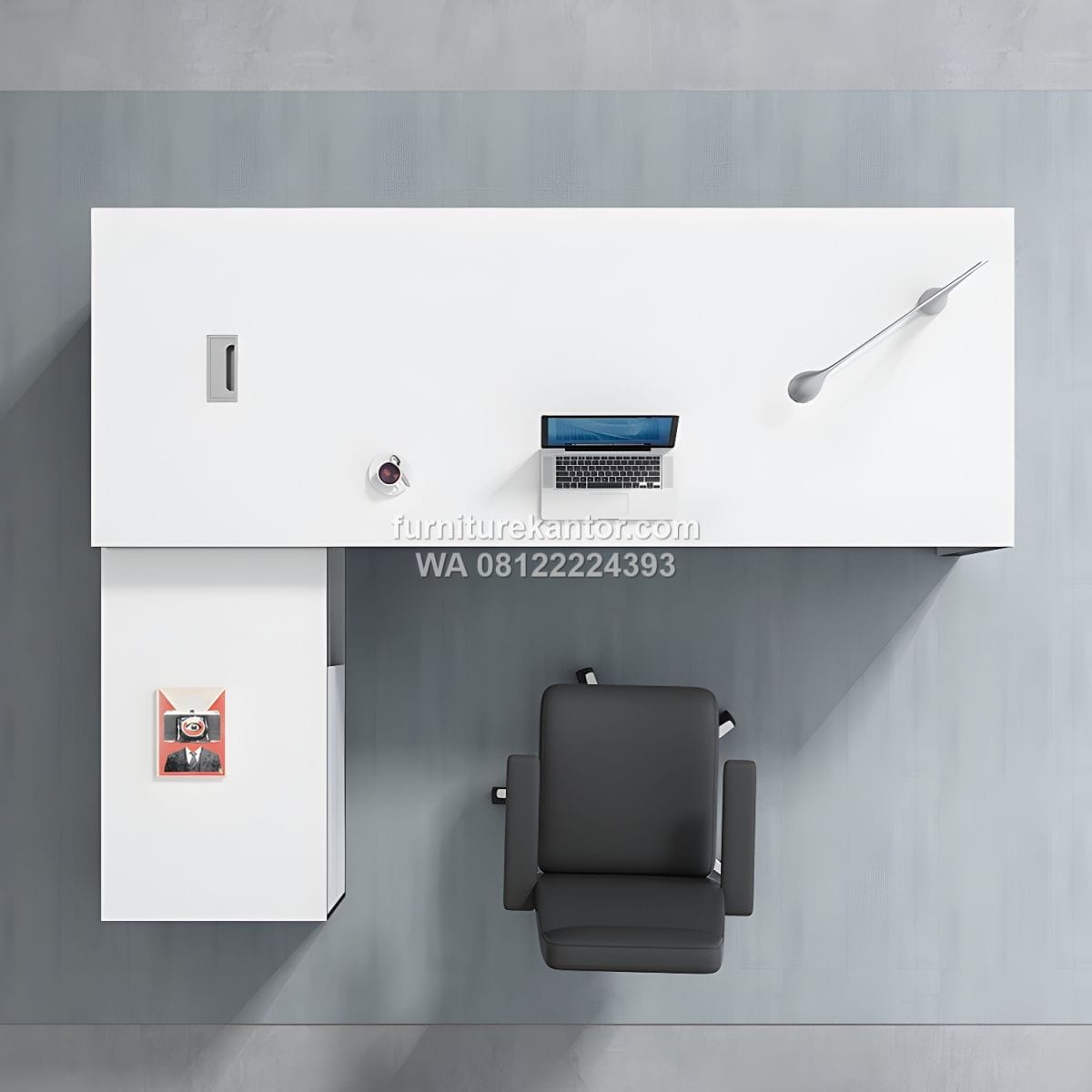 Meja Kantor Eksekutif Bentuk L Modern Warna Putih 2 Meja Kantor Eksekutif Bentuk L Modern Warna Putih