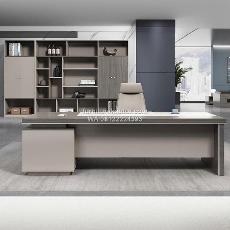 Meja Kantor Eksekutif dengan Laci Desain Bentuk L 1 Meja Kantor Eksekutif dengan Laci Desain Bentuk L