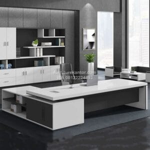 Meja Manajer Minimalis L Shape Warna Putih