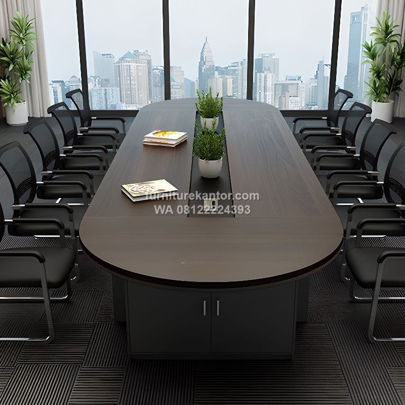 Meja Meeting Kantor Oval Minimalis Modern Untuk 10 Kursi Meja Meeting Kantor Oval Minimalis Modern Untuk 10 Kursi