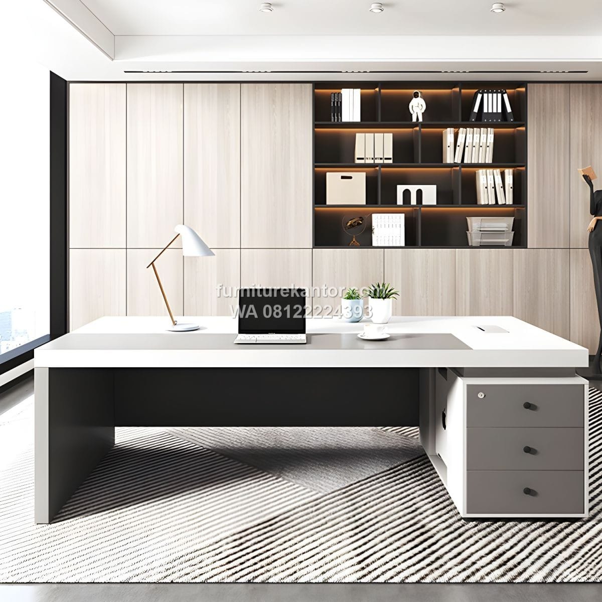 Meja Pimpinan Minimalis Modern Finishing HPL Meja Pimpinan Minimalis Modern Finishing HPL