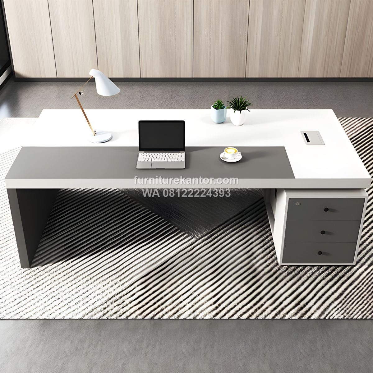 Meja Pimpinan Minimalis Modern Finishing HPL Meja Pimpinan Minimalis Modern Finishing HPL