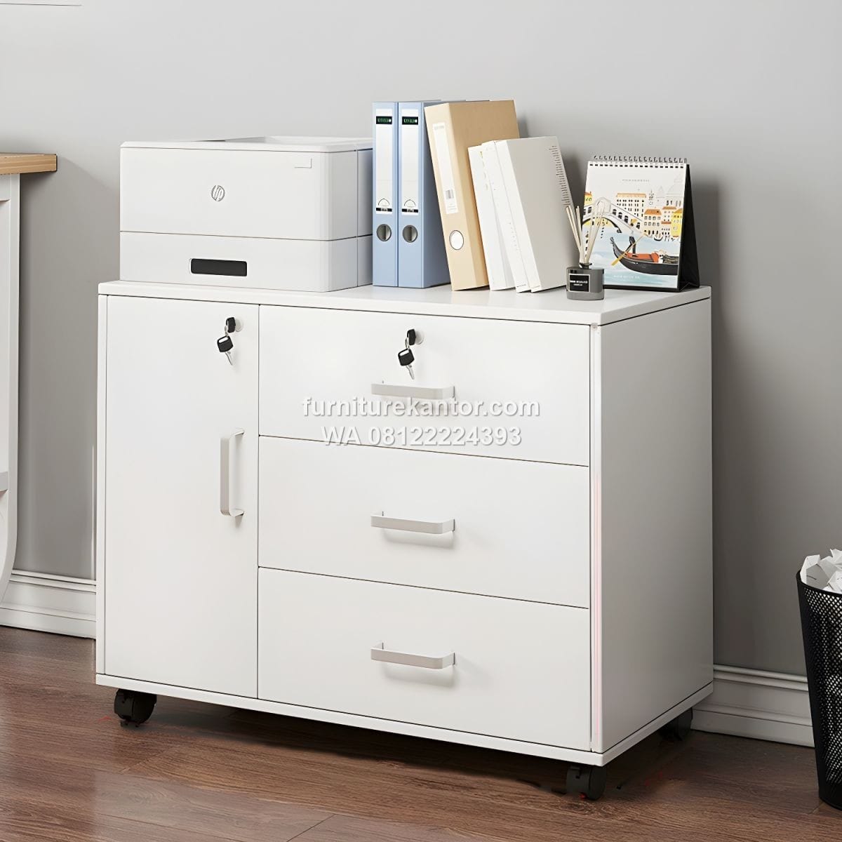 Meja Printer Kantor Dengan Laci Penyimpanan
