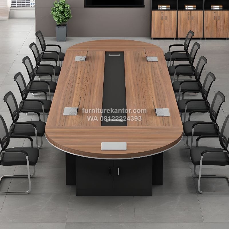 Meja Rapat Kantor Minimalis Oval Kasual Warna Cokelat Meja Rapat Kantor Minimalis Oval Kasual Warna Cokelat