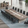 Meja Konferensi Modern dengan Permukaan Persegi Panjang Motif Kayu