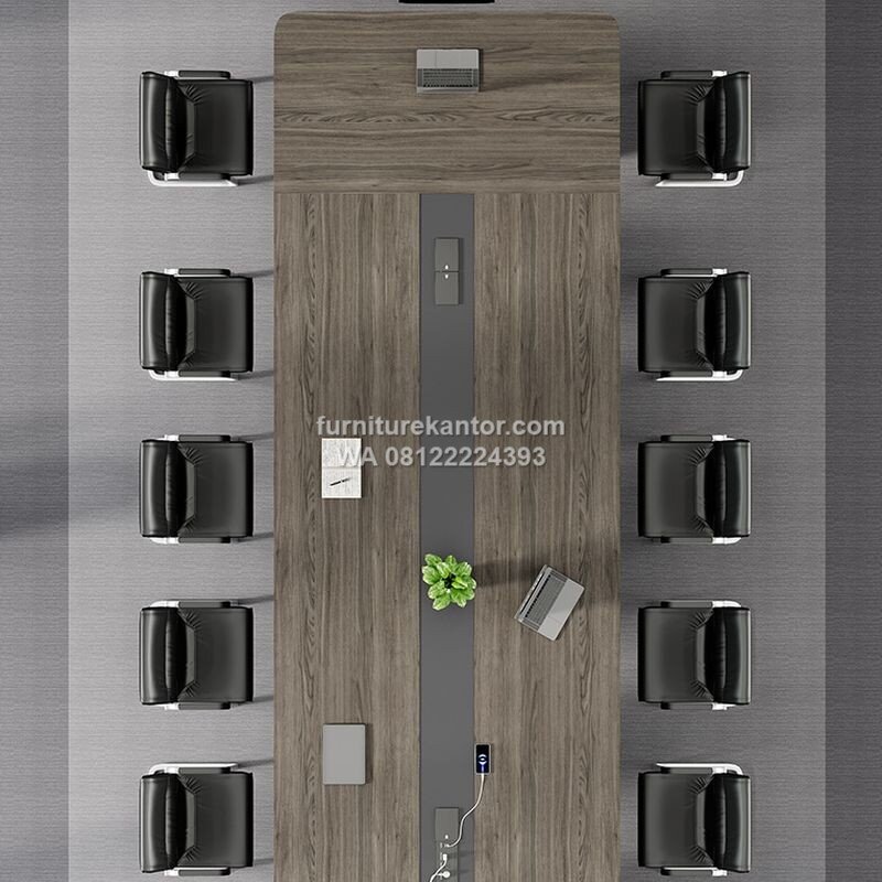 Meja Meeting Kantor HPL Dua Warna dengan Modul Listrik 2 Meja Meeting Kantor HPL Dua Warna dengan Modul Listrik