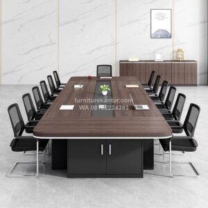 Meja Meeting Minimalis Dengan Tempat Penyimpanan Untuk 14 Orang