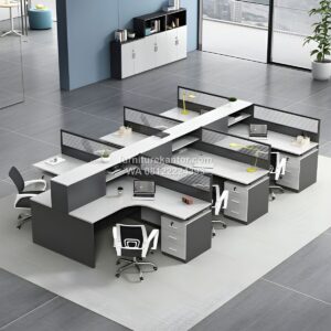 Meja Kerja Staff Workstation Minimalis 6 Orang