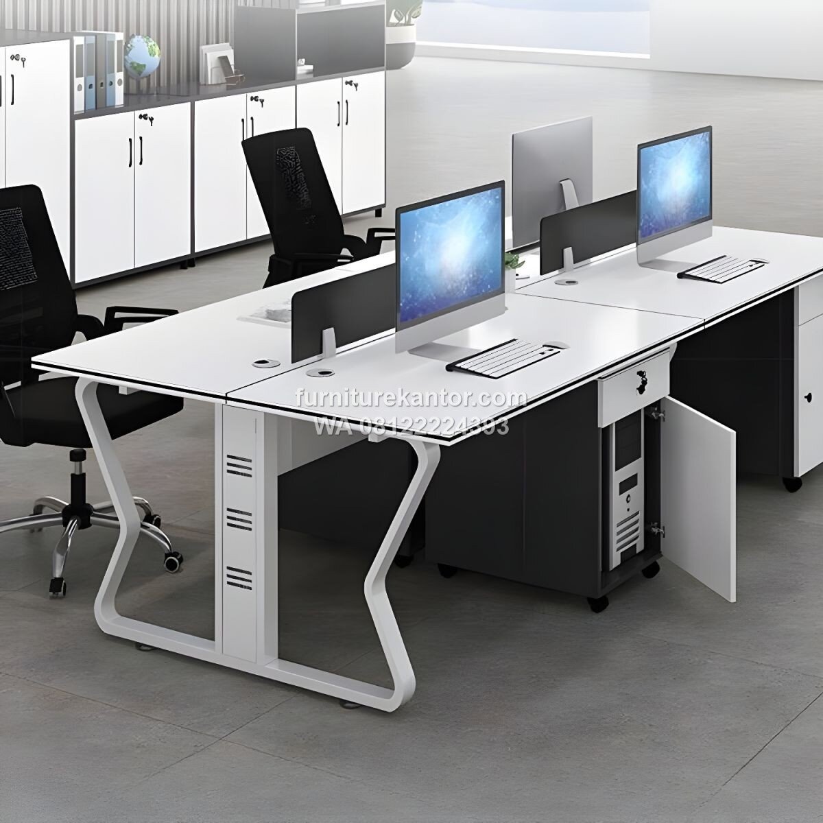 Meja Kerja Workstation Minimalis Untuk 4 Orang 1 Jual Meja Kerja Workstation Minimalis Untuk 4 Orang