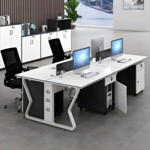 Meja Kerja Workstation Minimalis Untuk 4 Orang