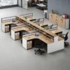 Meja Kerja Workstation Partisi Minimalis Dengan Rak Penyimpanan