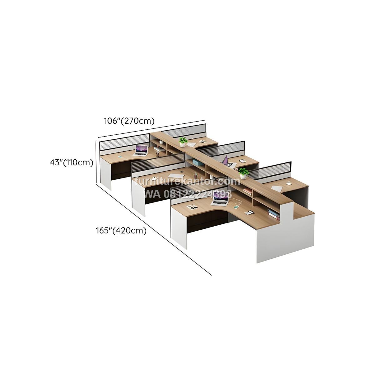 Meja Kerja Workstation Partisi Minimalis Dengan Rak Penyimpanan 4 Meja Kerja Workstation Partisi Minimalis Dengan Rak Penyimpanan