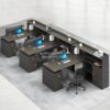 Meja Workstation Dengan Penyimpanan Untuk Karyawan 3 Orang