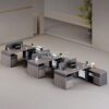 Meja Workstation L Shape Minimalis Untuk 3 Orang