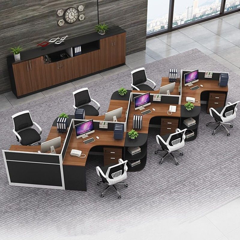 Meja Workstation Minimalis Modern Untuk 6 Orang