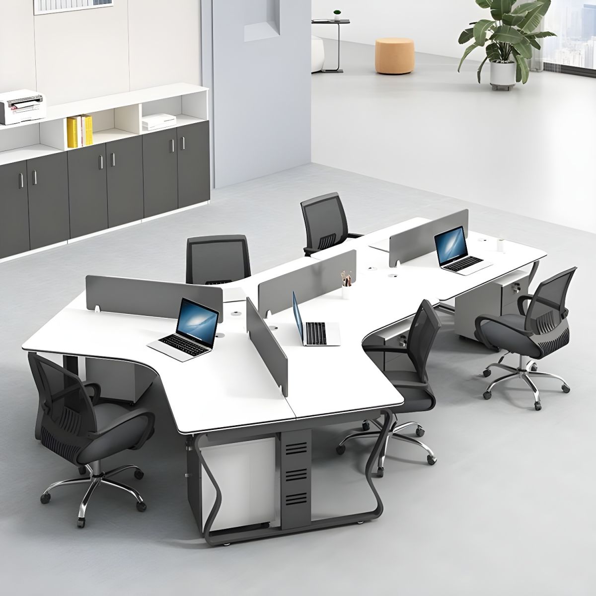 Meja Workstation Minimalis Untuk 5 Orang Dengan Laci 1 Meja Workstation Minimalis Untuk 5 Orang Dengan Laci