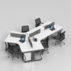 Meja Workstation Minimalis Untuk 5 Orang Dengan Laci