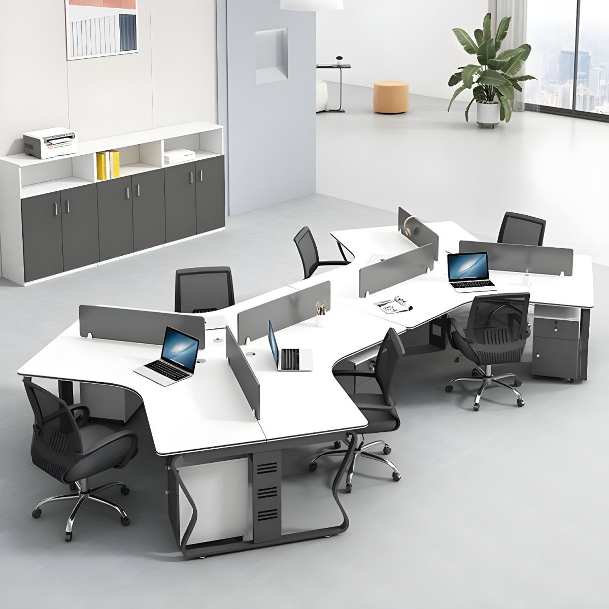 Meja Workstation Minimalis Untuk 5 Orang Dengan Laci Jual Meja Workstation Minimalis Untuk 5 Orang Dengan Laci