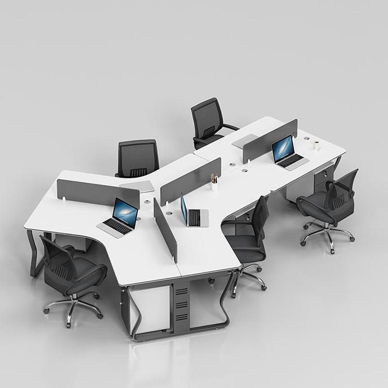 Meja Workstation Minimalis Untuk 5 Orang Dengan Laci