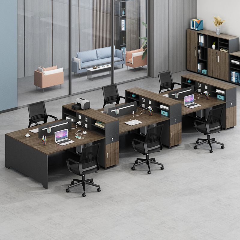 Meja Workstation Staff Multifungsi Minimalis Untuk 6 Orang